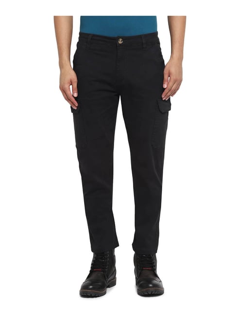 Buy Mens Black Slim Fit Cargo Trousers for Men Online at Bewakoof