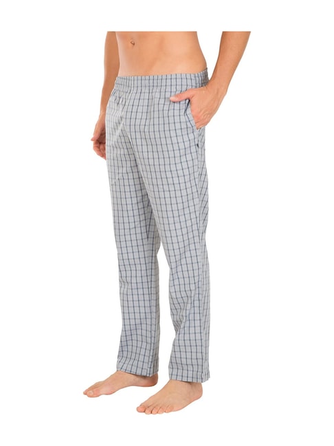 Buy Jockey Light Grey Regular Fit Checks Pyjamas for Men Online @ Tata CLiQ