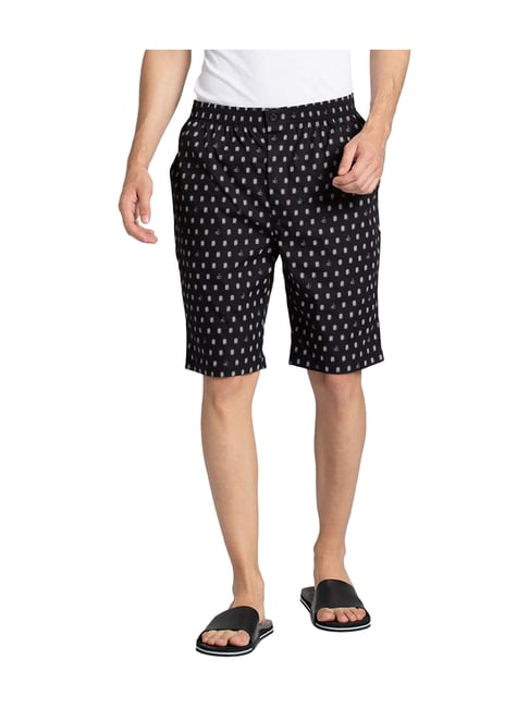 Buy Jockey Black Cotton Printed Bermuda Shorts for Men Online