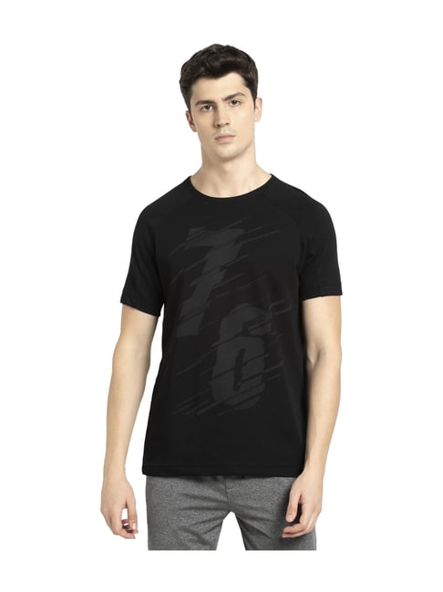 Studiofit by Westside Black Drop Shoulder Relaxed Fit T-Shirt