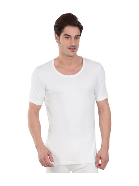 Buy Jockey Off White Short Sleeves Thermal Top for Men Online
