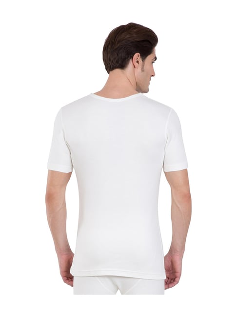 Buy Jockey Off White Short Sleeves Thermal Top for Men Online