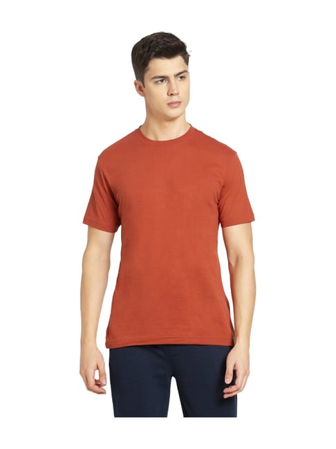 Jockey Red Round Neck Solid T-Shirt