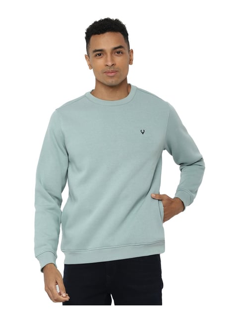 Allen Solly Pista Green Regular Fit Sweatshirt
