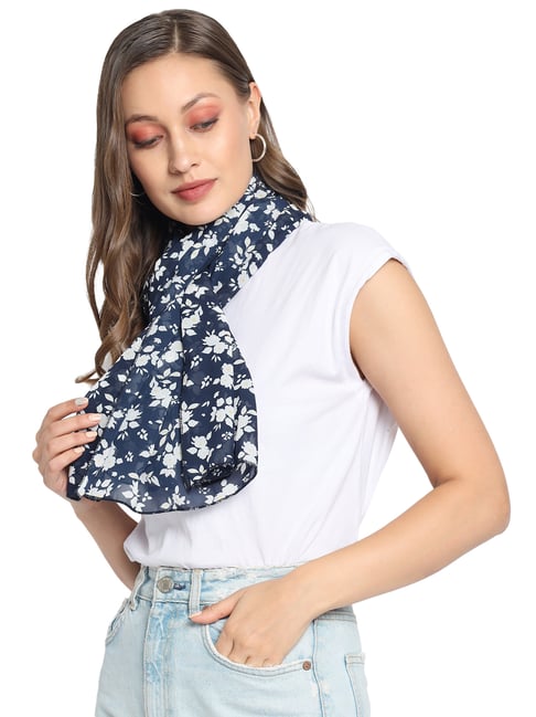 Trend Arrest Blue Printed Scarf