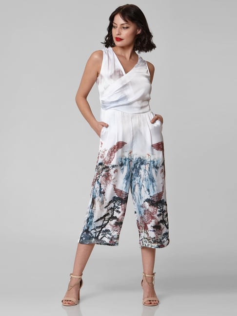 Vero Moda Snow White & Blue Printed Jumpsuit