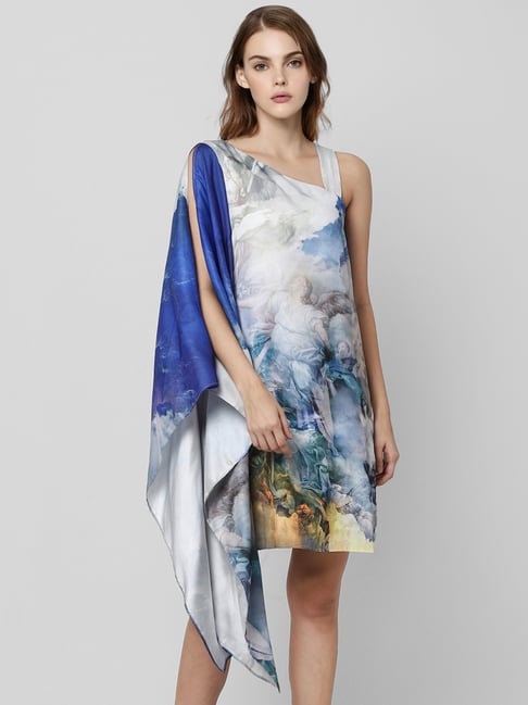 Vero Moda Mazarine Blue Printed Shift Dress