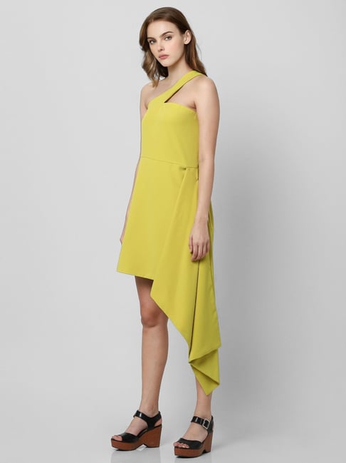 Vero Moda Celery Green Asymmetric Dress Price in India