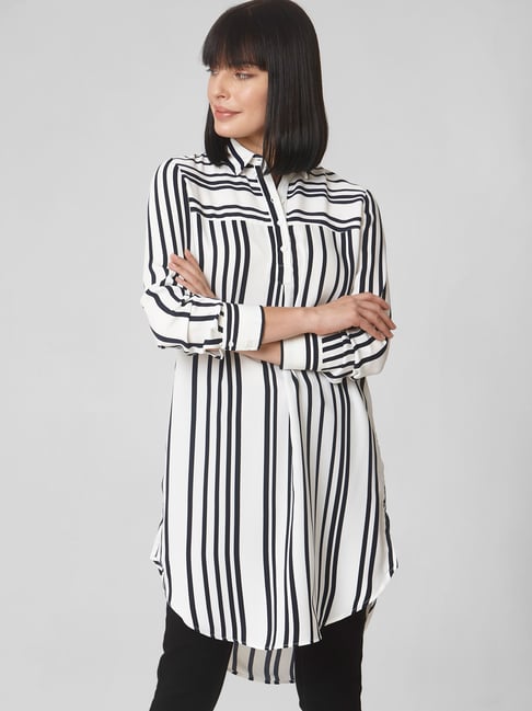 Vero Moda White & Black Striped Tunic