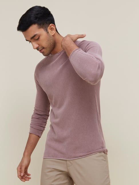 ETA by Westside Blush Pink Knitted Slim Fit TShirtETAClothingTATA CLIQ