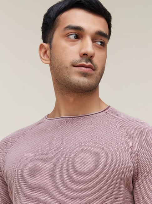 ETA by Westside Blush Pink Knitted Slim Fit TShirtETAClothingTATA CLIQ