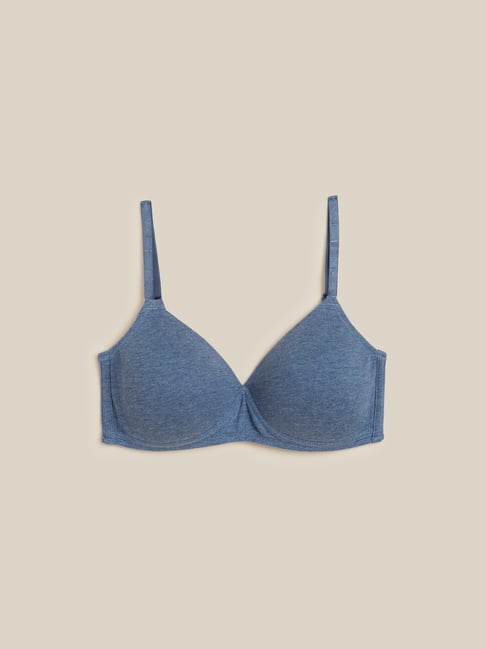 Wunderlove by Westside Blue Melange Padded Non-Wired Bra Price in India