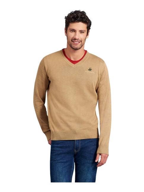 Buy Beverly Hills Polo Club Beige Cotton Regular Fit Sweater for Mens  Online @ Tata CLiQ