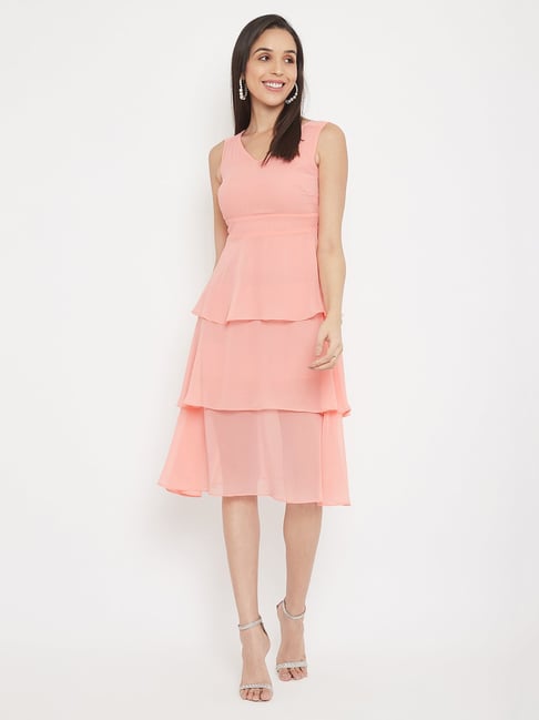 MADAME Peach Empire Line Dress