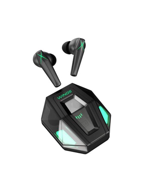 Wings X-Fire Gaming TWS with 25 Hrs playtime Bluetooth Headset (Black)