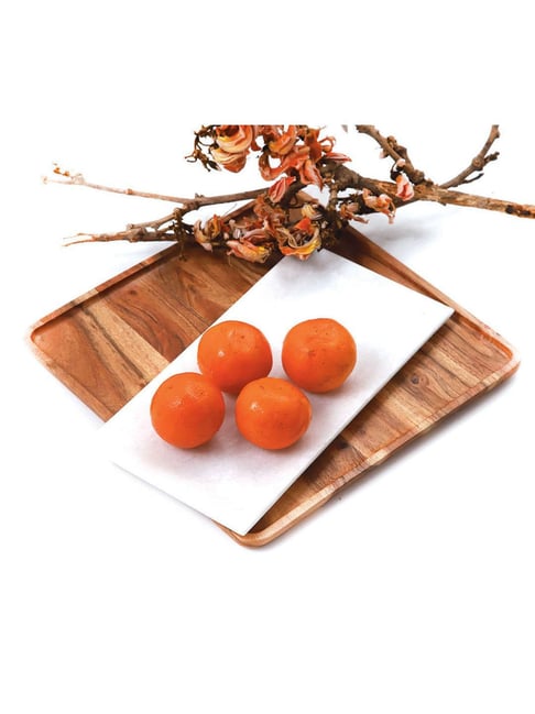 ICraft White Marble Shwet Platter - Set of 1-picture-28