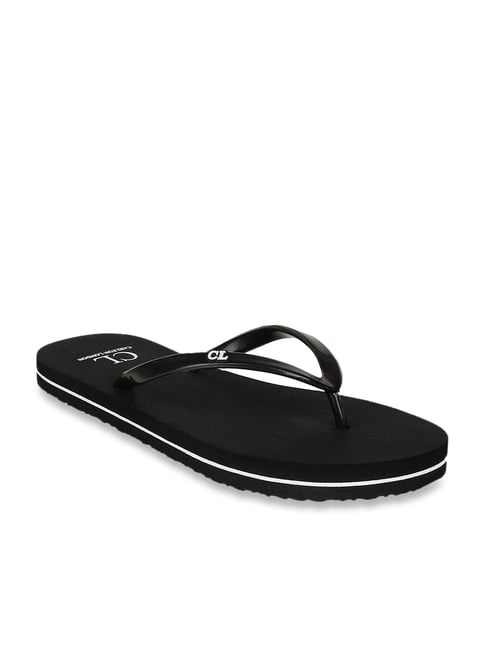 Carlton London Women's Black Flip Flops