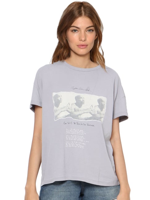 Only Grey Graphic Print T-Shirt