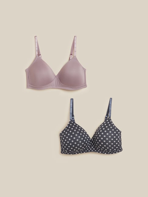 Wunderlove by Westside White Padded Wired Bras Set Of Two Price in India,  Full Specifications & Offers