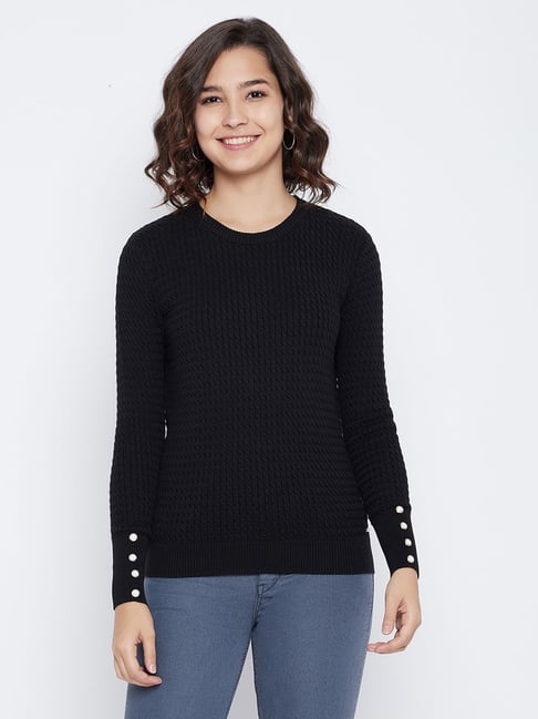 Buy Octave Black Regular Fit Sweater for Women Online @ Tata CLiQ