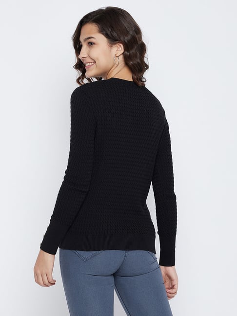 Buy Octave Black Regular Fit Sweater for Women Online @ Tata CLiQ