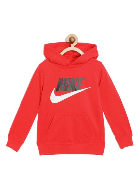 Nike Kids Red Graphic Print Hoodie