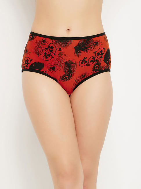 Buy CLOVIA Mid Waist Hipster Panty in Red - Modal