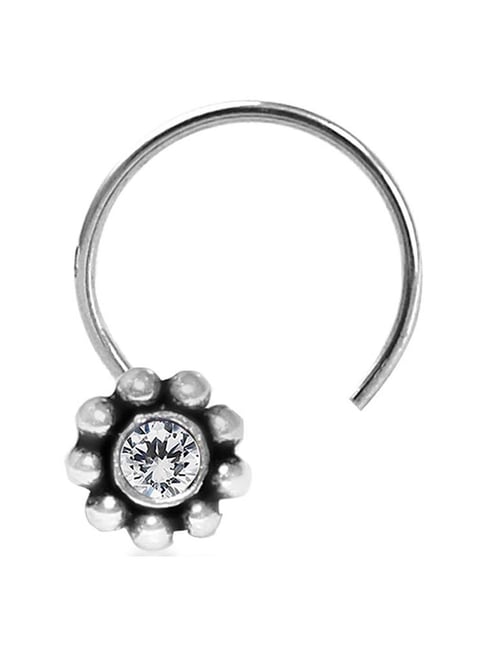 Taraash 92.5 Sterling Silver Nosepin for Women-picture-37