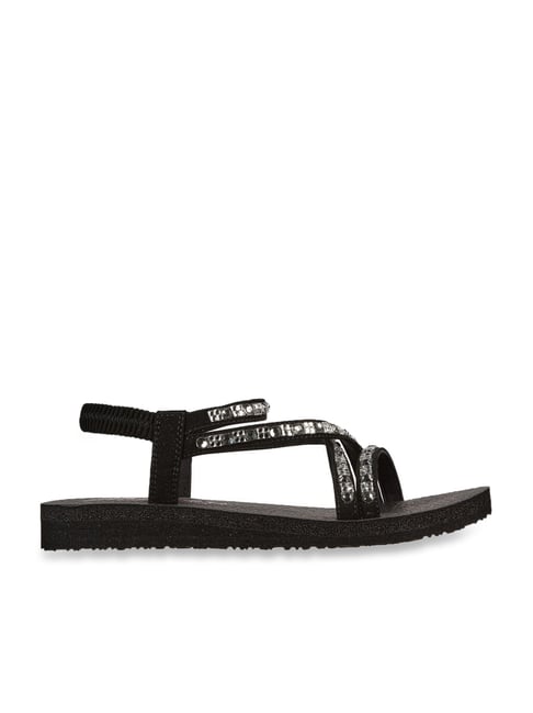 Skechers Women's MEDITATION Core Black Cross Strap Sandals