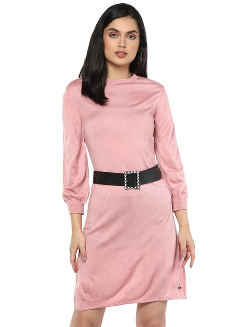 Van Heusen Pink Midi Shift Dress Price in India