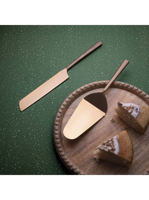 Ellementry Rose Gold Stainless Steel Cake Server - Set of 2