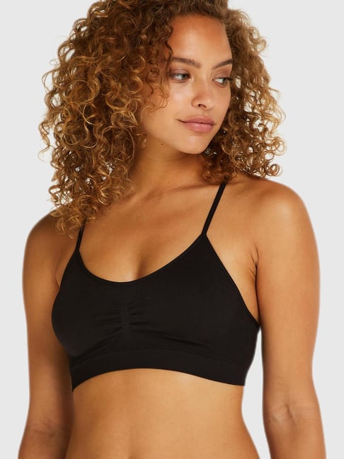 Hunkemoller Black Solid Non-padded Bra Price in India