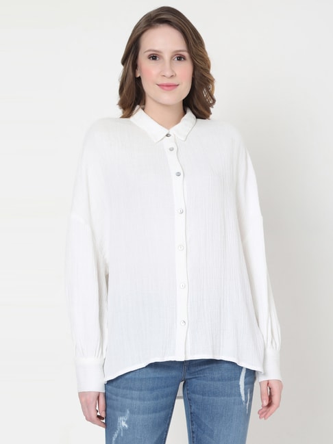 Vero Moda Snow White Cotton Shirt Price in India