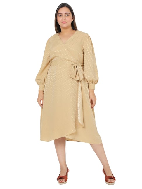 Vero Moda Beige Polka Dots A-Line Dress Price in India