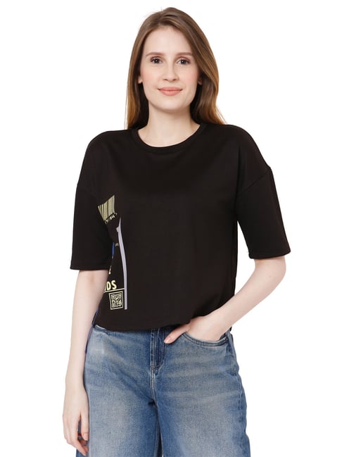 Vero Moda Black Printed T-Shirt