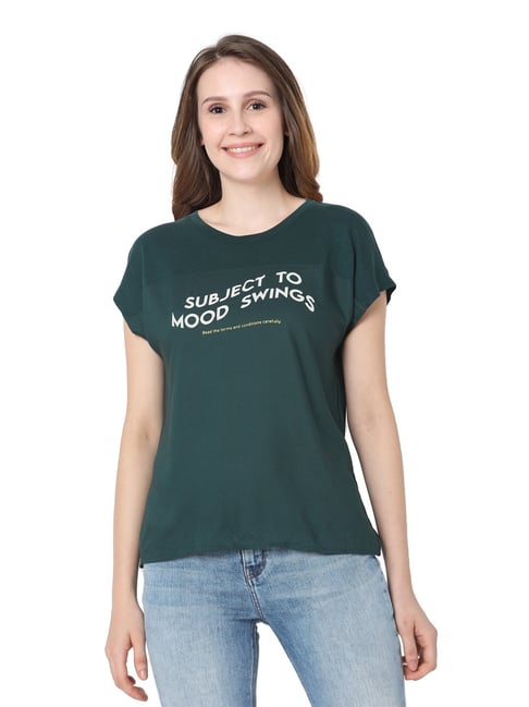 Vero Moda Green Printed T-Shirt