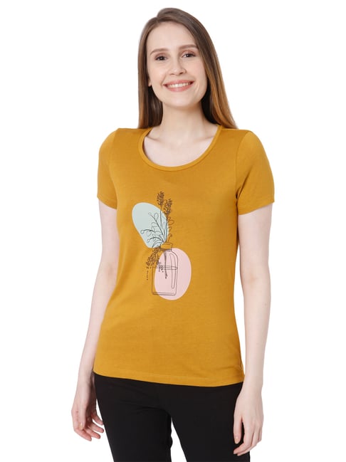 Vero Moda Yellow Printed T-Shirt