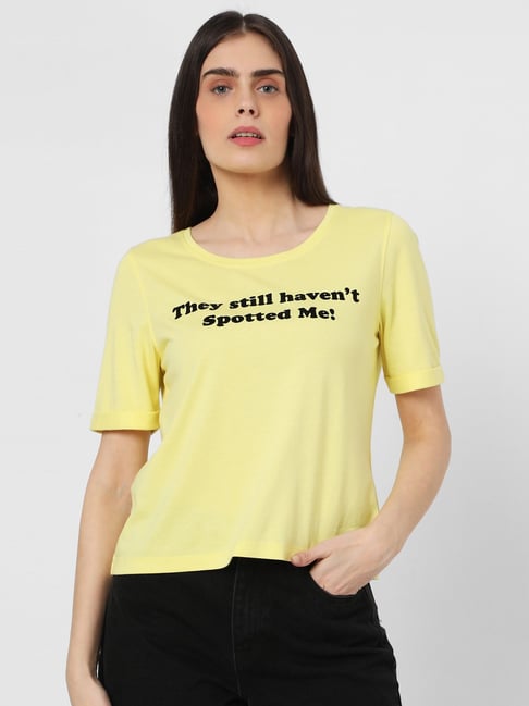 Vero Moda Yellow Printed T-Shirt