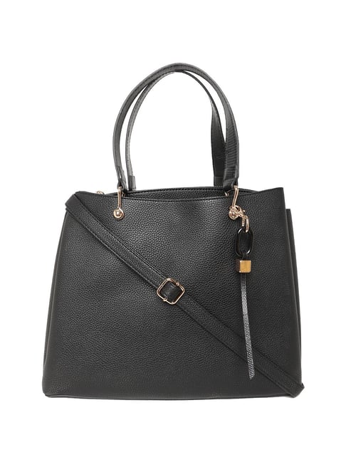 Aldo Elilallan Black Solid Medium Tote Handbag Price in India