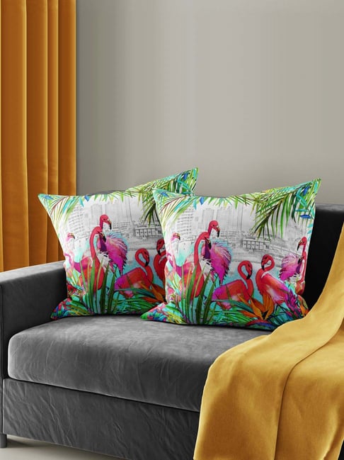 Bianca Ruyal Pink & Green Microfibre Medium Cushion Cover - Set of 2-picture-12