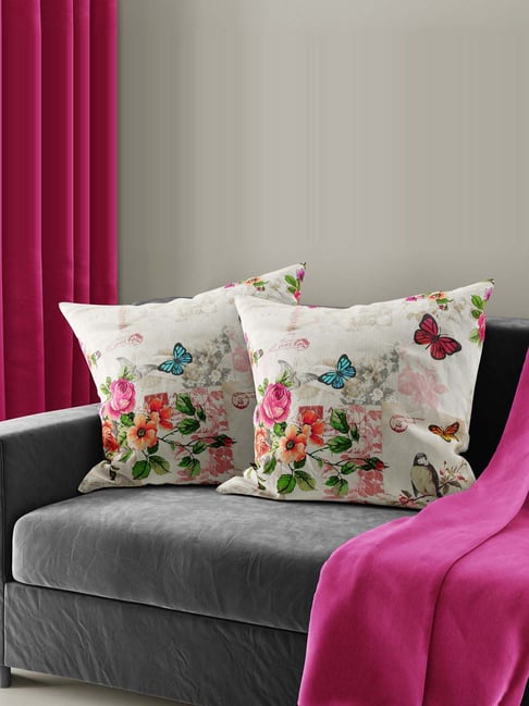 Bianca Ruyal Multicolor Microfibre Medium Cushion Cover - Set of 2-picture-41