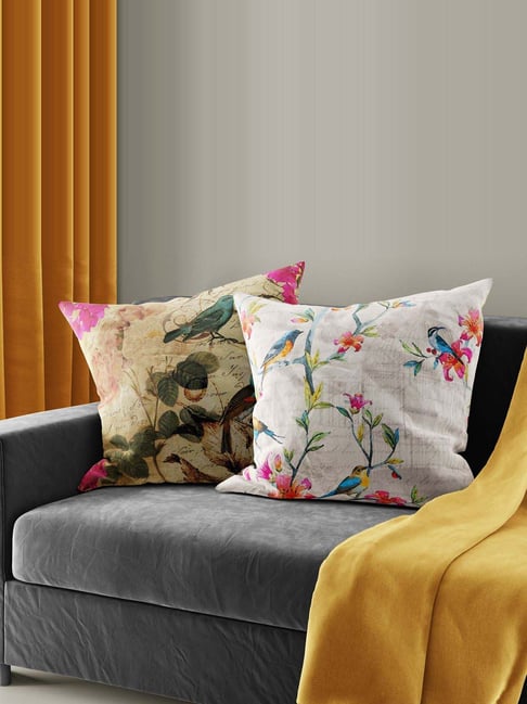 Bianca Ruyal Beige & Pink Microfibre Medium Cushion Cover - Set of 2-image-39