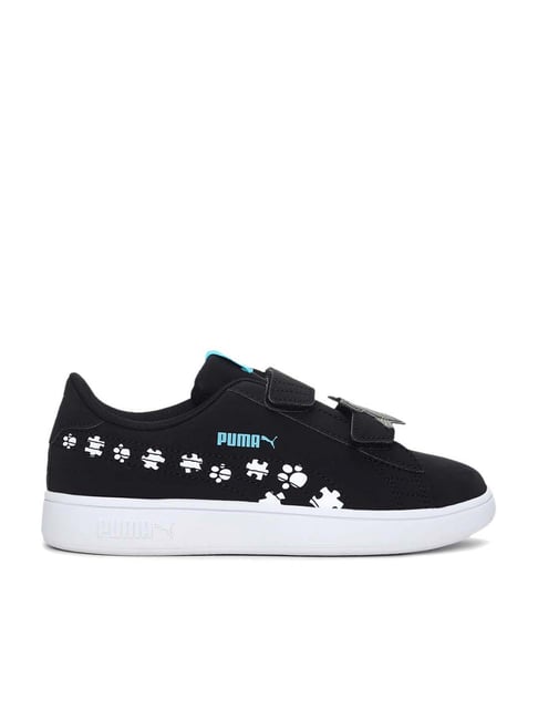 Puma Kids Smash v2 Summer Animals V PS Black & White Sneakers