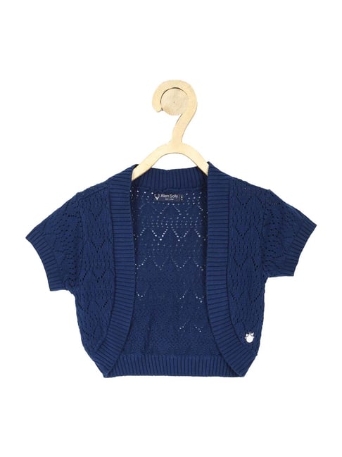 Allen Solly Junior Navy Cotton Self Pattern Sweater