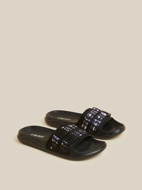 Buy SOLEPLAY by Westside Black Buckle Sandals Online at best price at ...