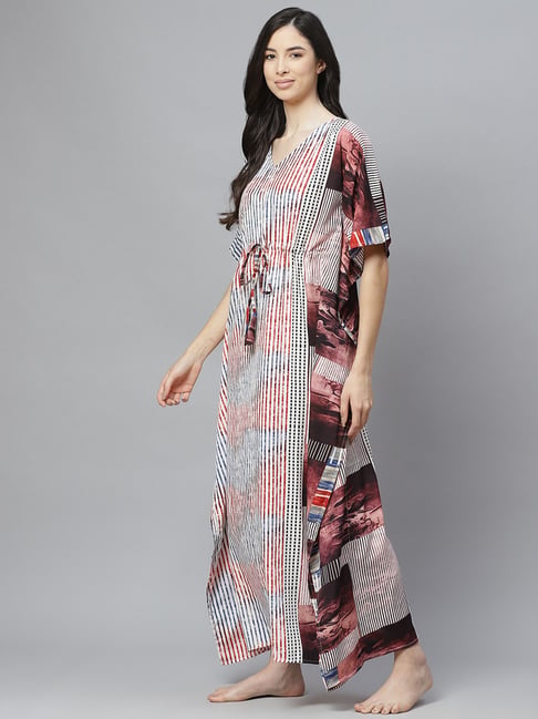 Cottinfab Crepe Multicolor Striped Nighty-image-28