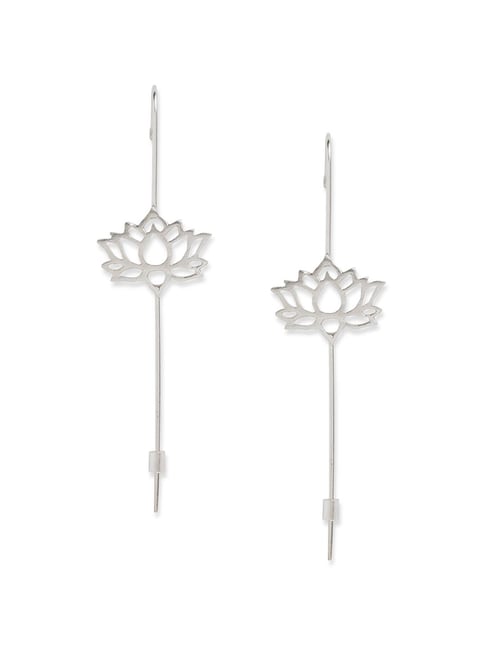 Buy Gold Plated Silver Lotus Threader Earrings Online - Unniyarcha