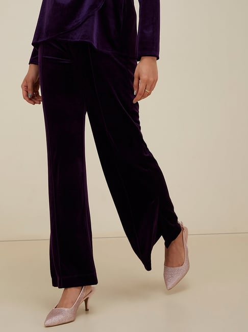 Zara - Lilac Zara Trousers With Belt on Designer Wardrobe
