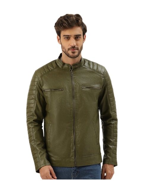 Buy V-Neck Jacket | Green colour Online on Brown Living | Mens Jacket
