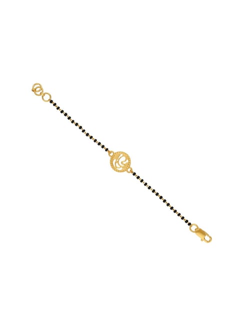 18ct Yellow gold Baby Bracelet Black-beads with Diamond cut design | eBay